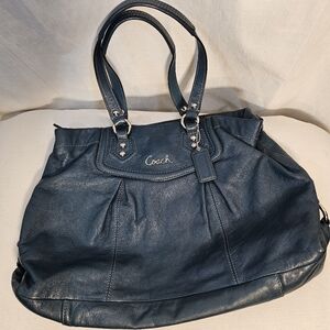 Coach Teal Leather Large Handbag